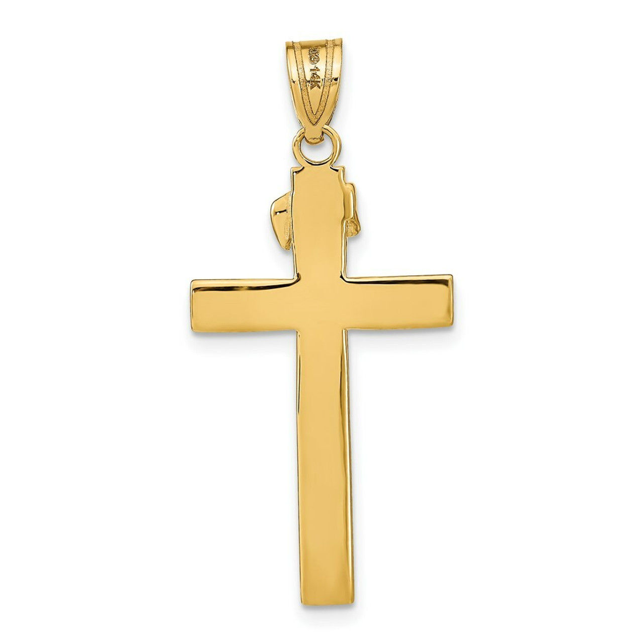 14K Yellow Gold INRI Crucifix Pendant - (A86-740)