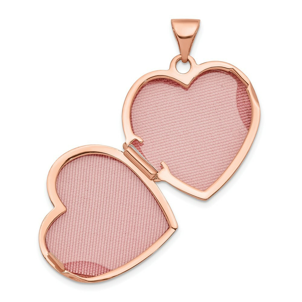 14K Rose Gold 18mm Scrolled Love You always Heart Locket - (A99-230)