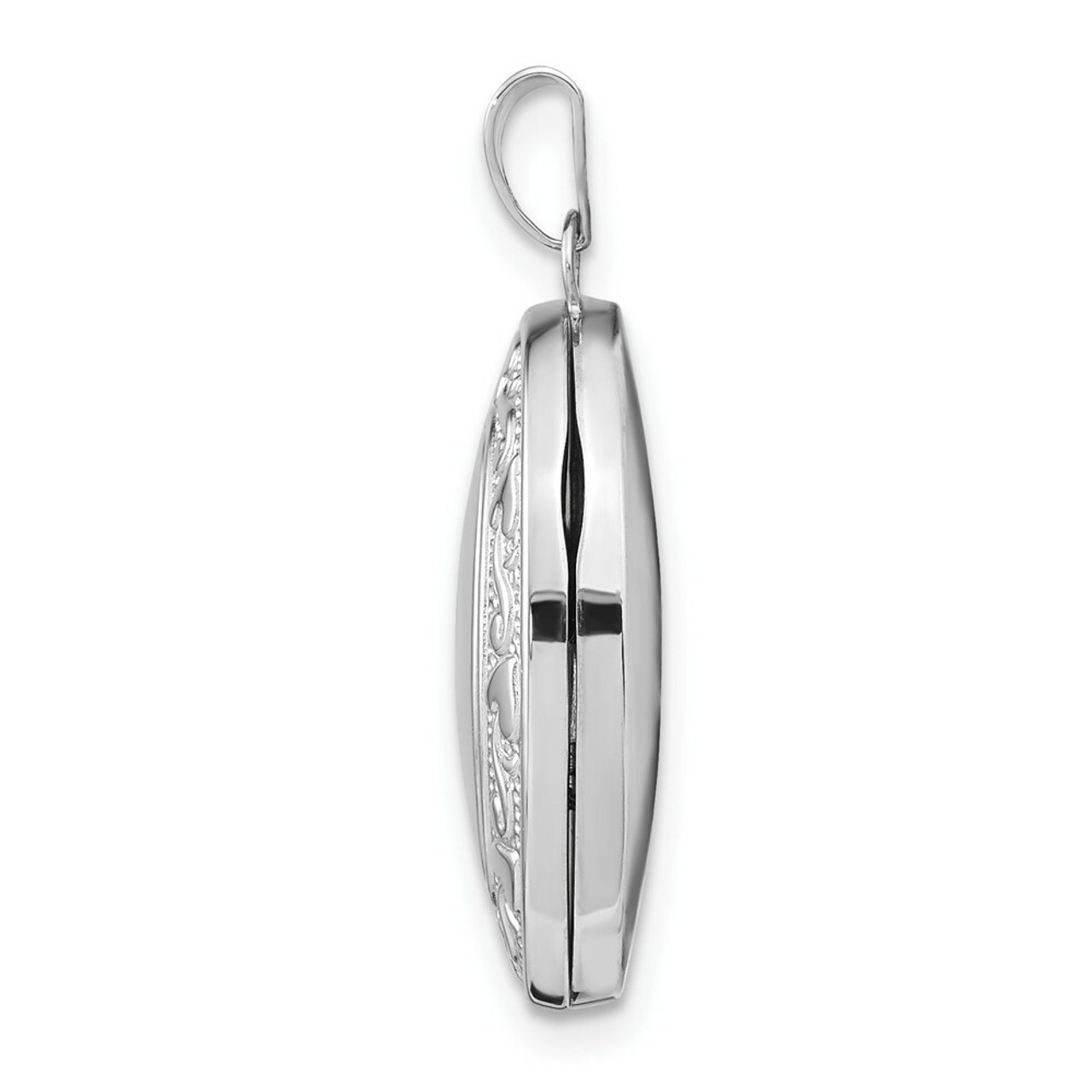 14K White Gold Oval Locket 30x21mm - (A99-341)