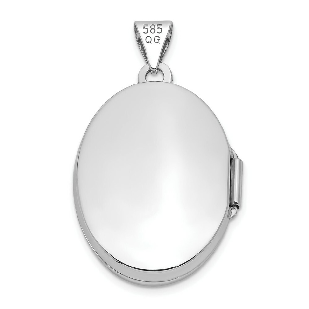 14K White Gold Oval Locket 30x21mm - (A99-341)