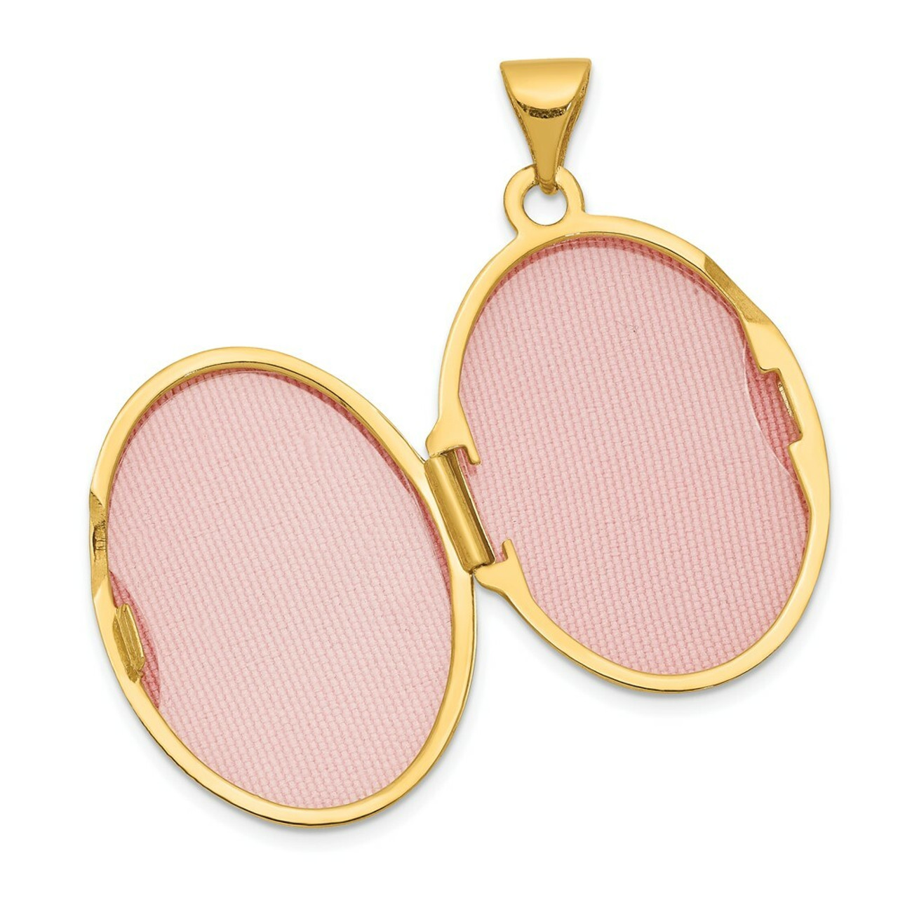 14K Yellow Gold Polished Oval Locket 30x21mm - (A99-408)