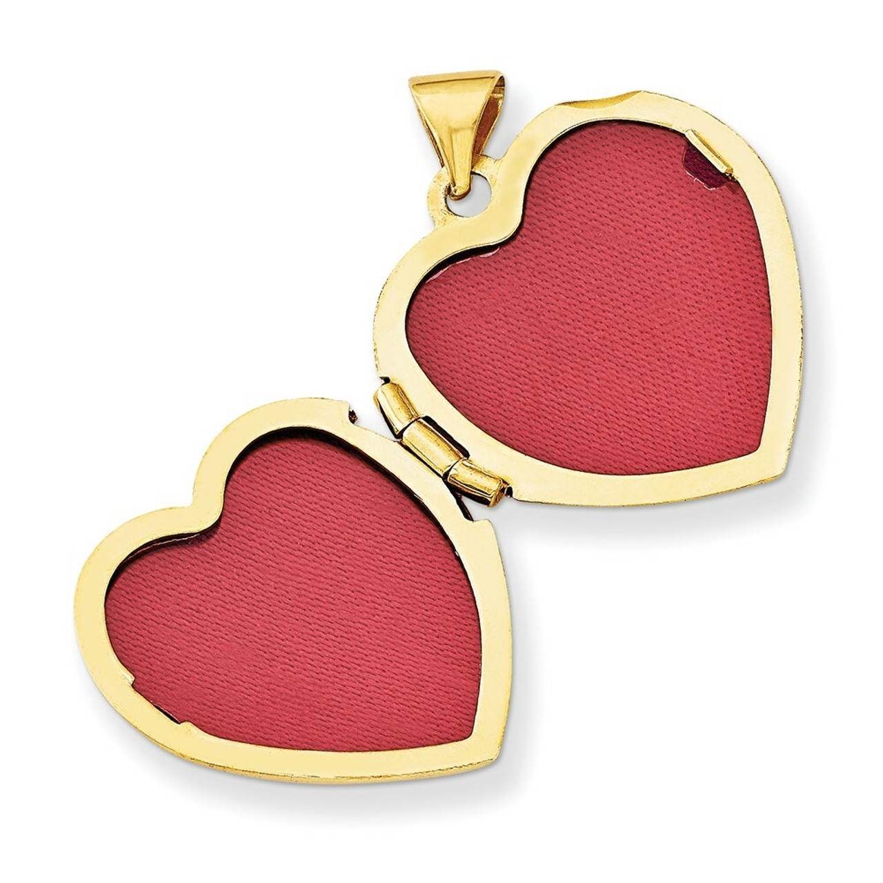 14K Yellow Gold Diamond Claddagh Heart Locket 20x15mm - (A99-553)