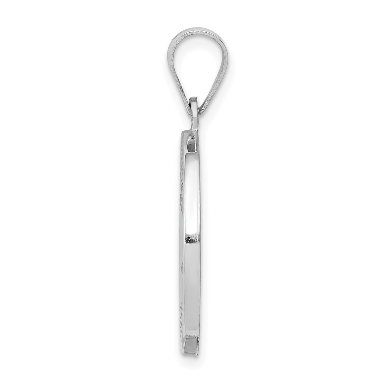 14K White Gold Polished and Satin St. Matthew Pendant 19mm width - (B11-168)
