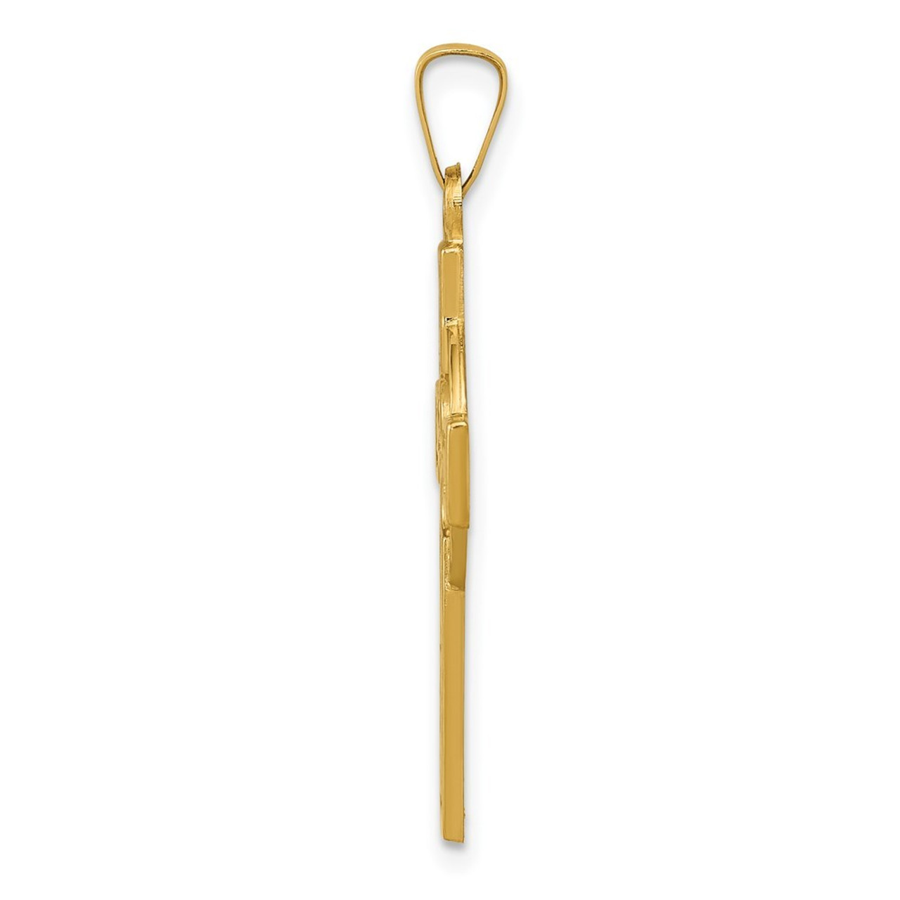 14K Yellow Gold Celtic Cross Charm 32mm length - (B11-473)