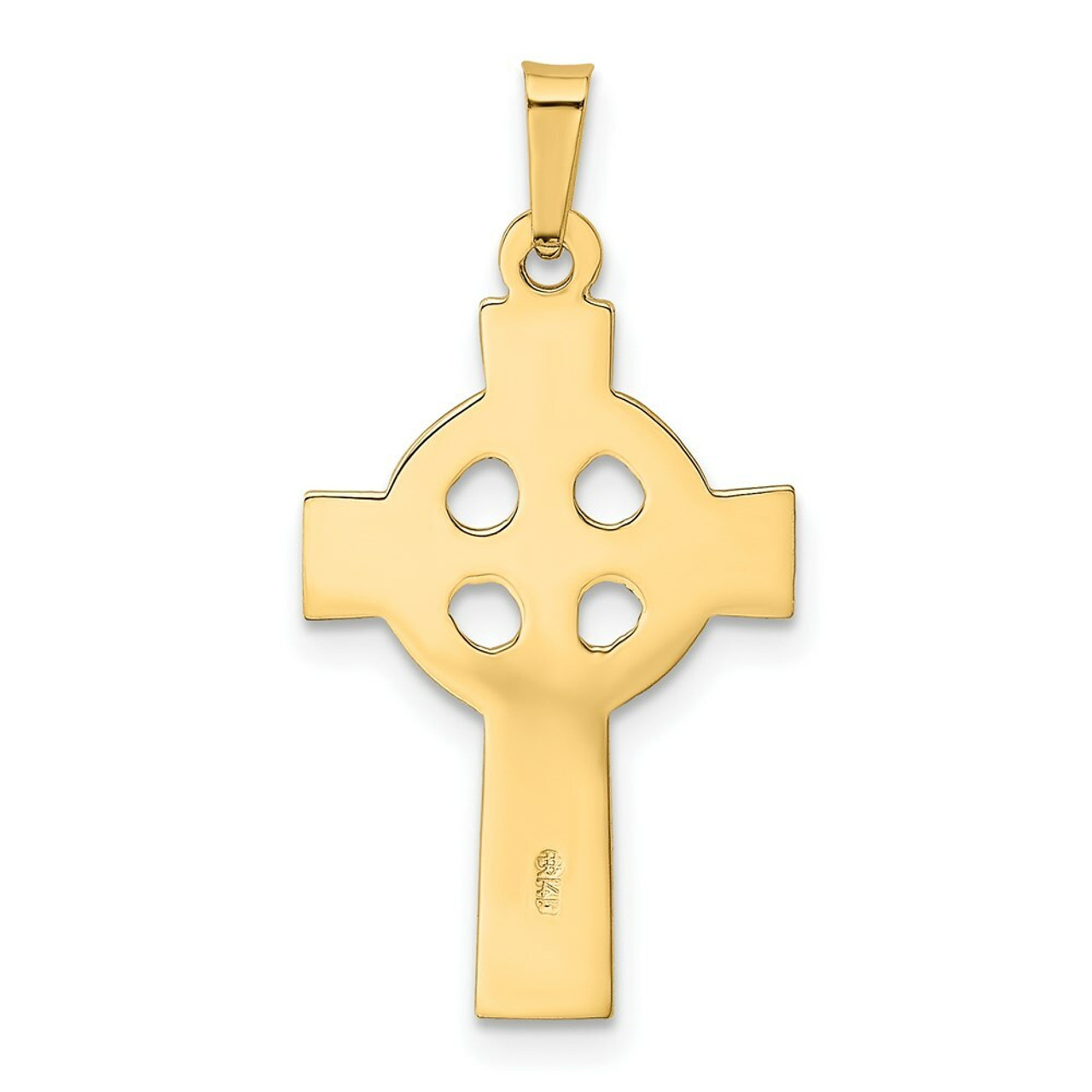 14K Yellow Gold Celtic Cross Charm 32mm length - (B11-473)