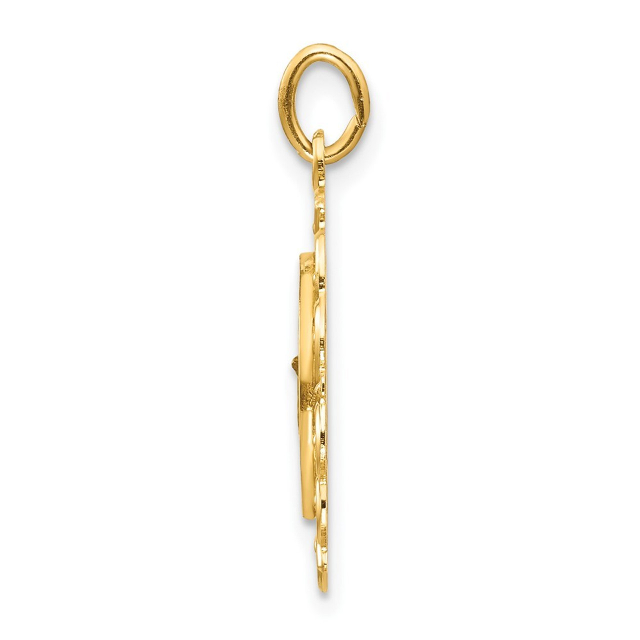 14K White Gold Polished and Satin St. Jude Thaddeus Medal Pendant 16mm width - (B11-733)