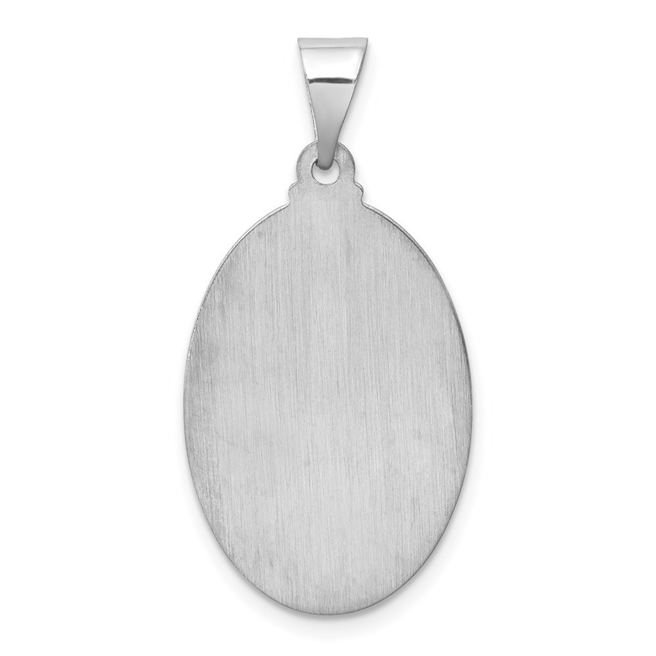 14K White Gold Polished and Satin St. Jude Thaddeus Medal Pendant 16mm width - (B11-733)