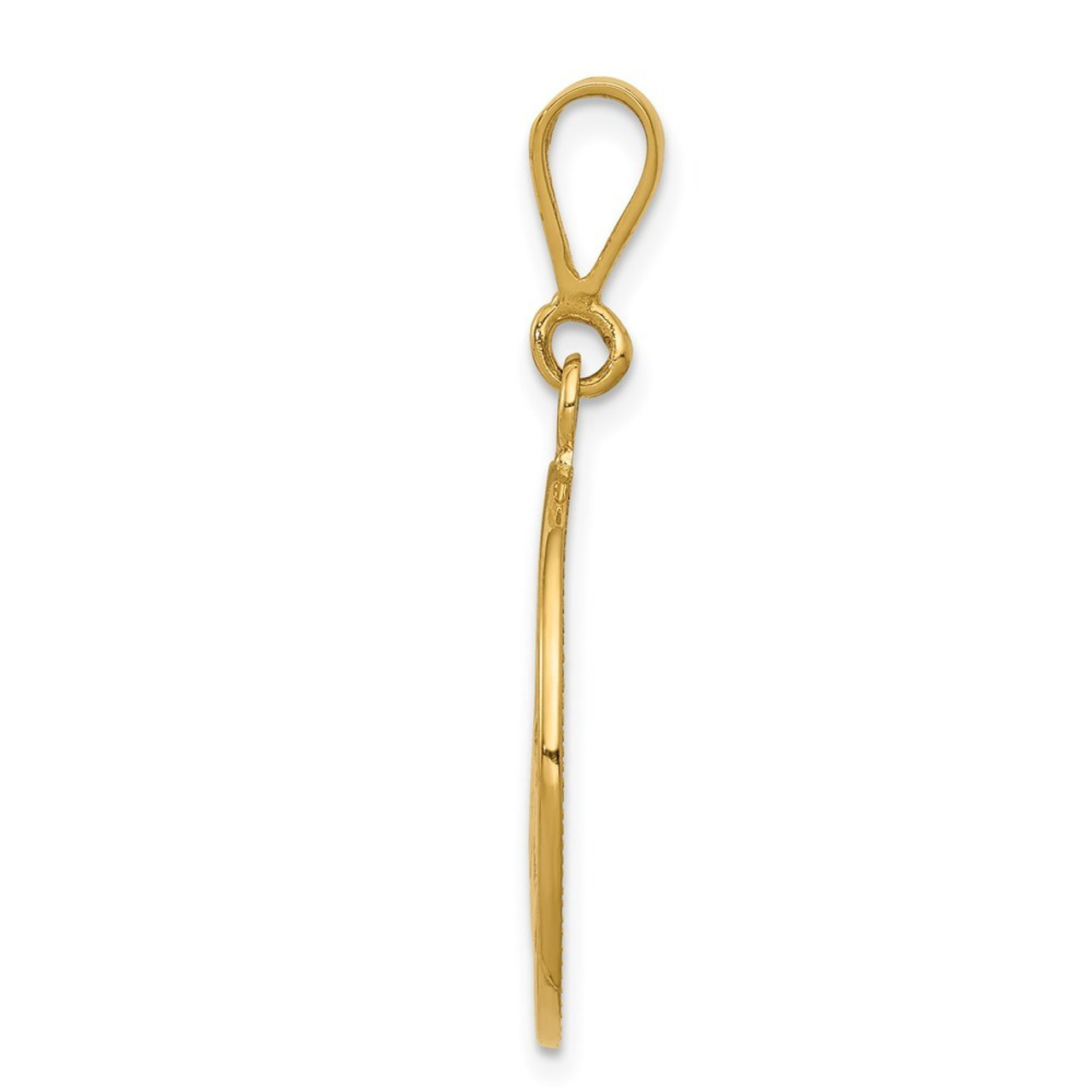 14K Yellow Gold Polished & Satin Angel Pendant - (A82-985)