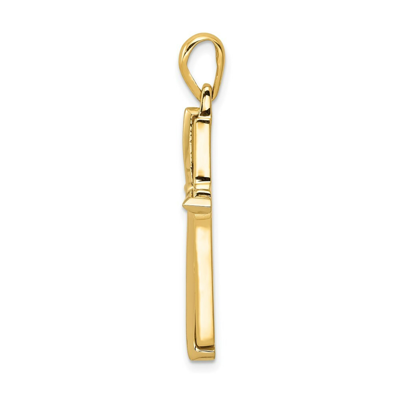 14K Two-tone Gold Fancy Cross Pendant 35mm length - (A84-623)