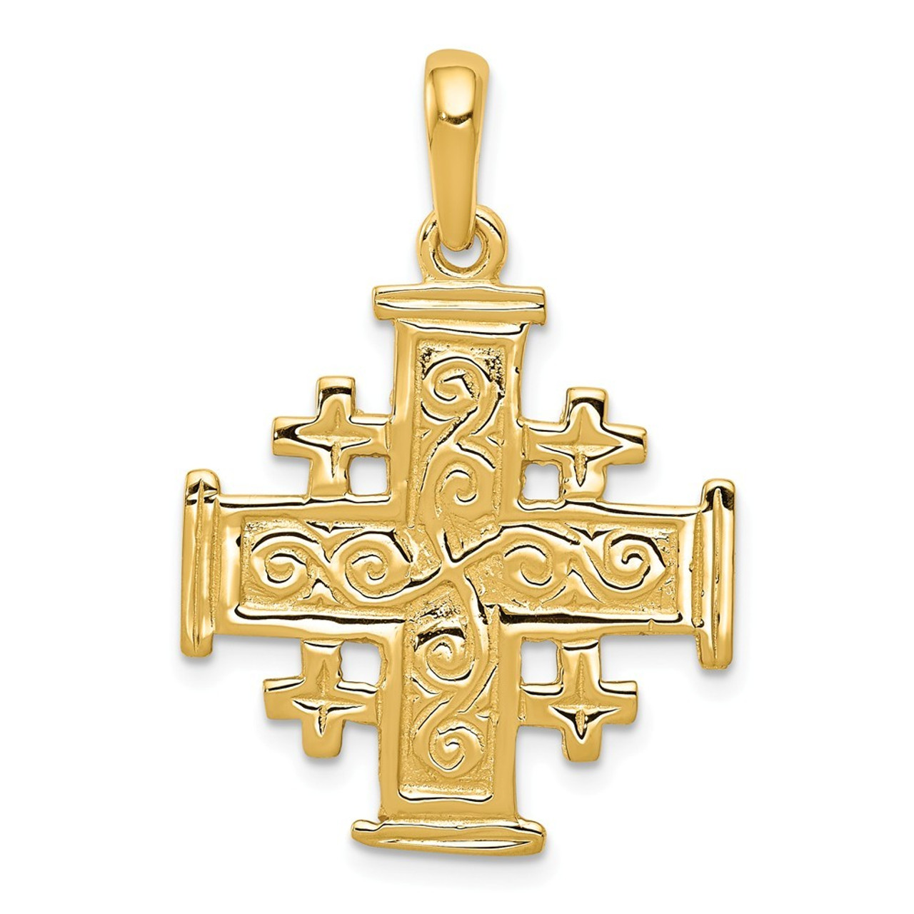 fine-jewelry-from-jerusalem.com: 14K Gold Jerusalem Cross set with Eilat  Stone