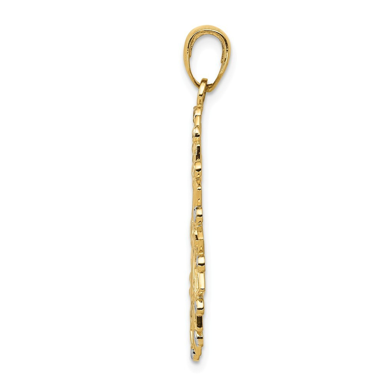 14K Yellow Gold Yellow Gold Fish Hook Pendant - (A85-141) - Roy Rose Jewelry