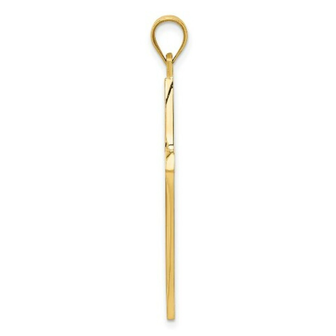 14K Yellow Gold Polished Cross Pendant 41mm length - (A85-483)