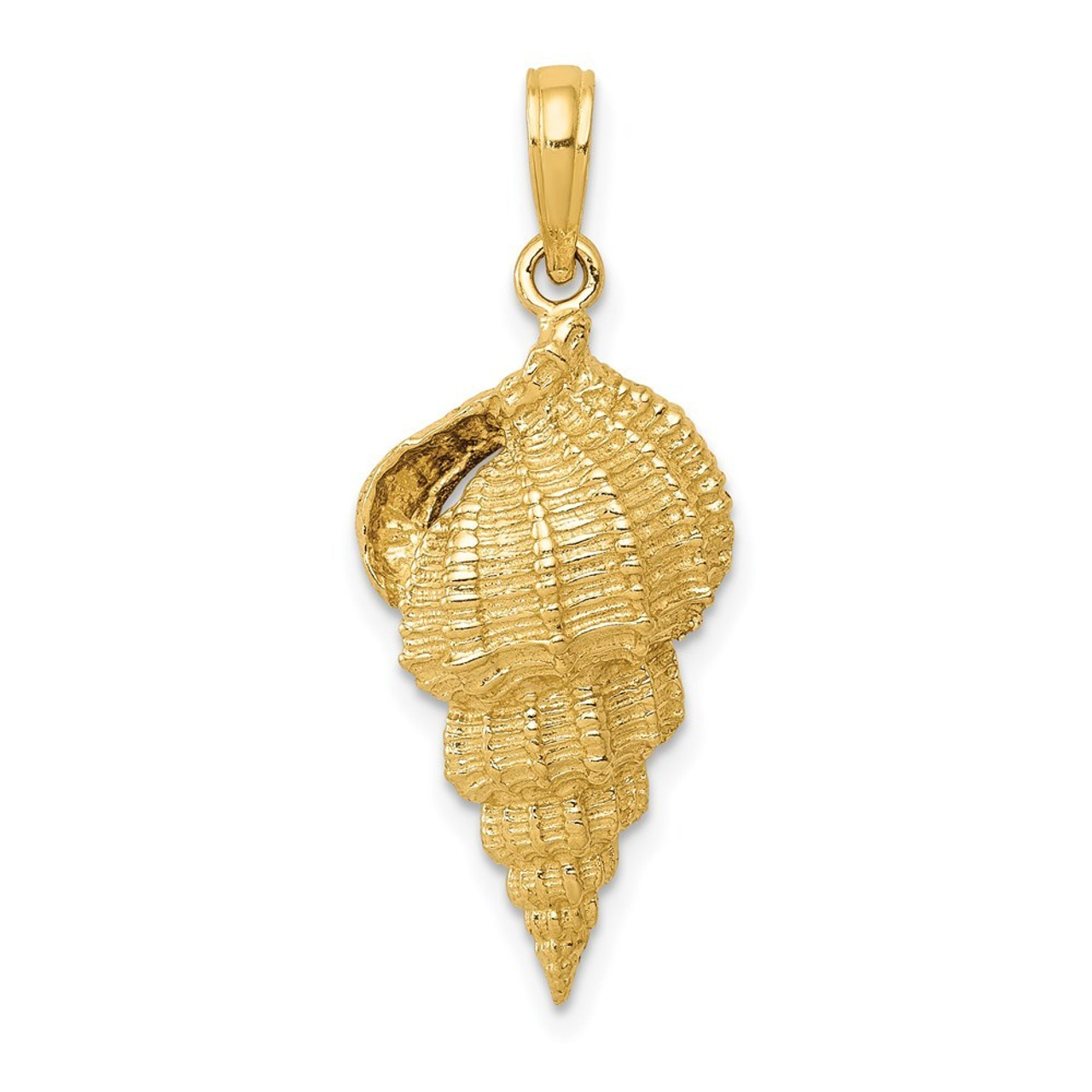 14K Yellow Gold Conch Shell Pendant - (A85-605)
