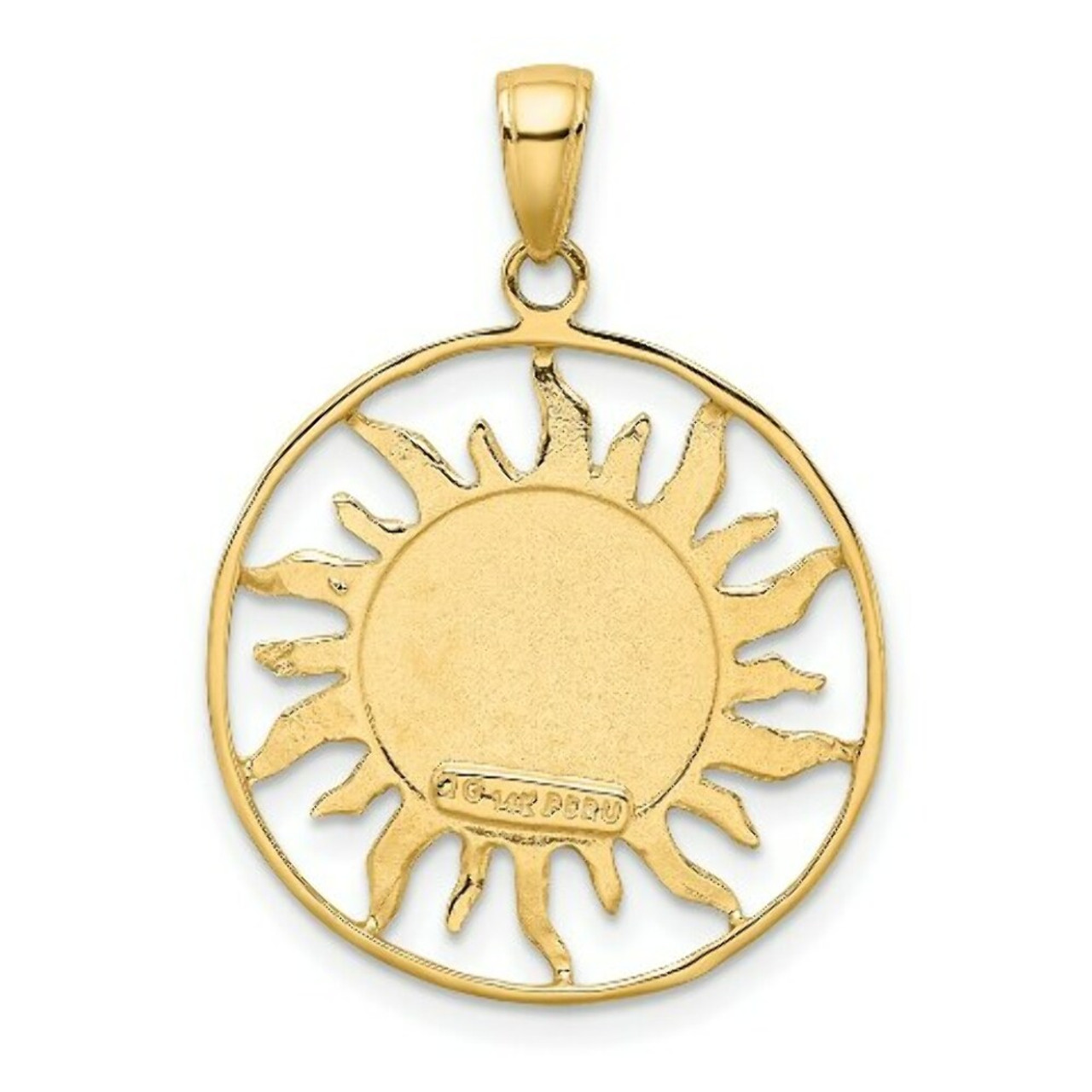 14K Yellow Gold Polished Sun with Moon & Star Charm - (A86-522)