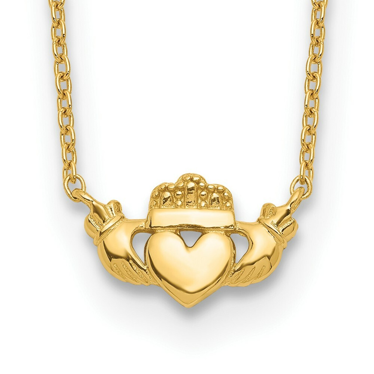 Claddagh on sale gold necklace