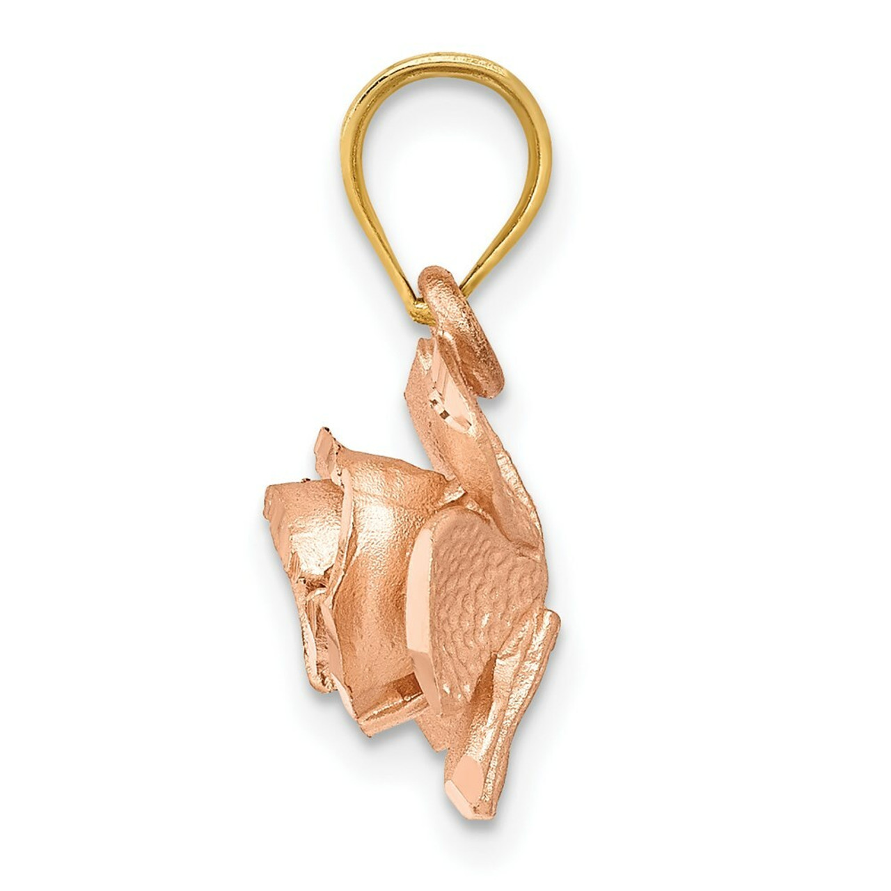 14K Two-tone Gold Rose Charm - (A84-243)