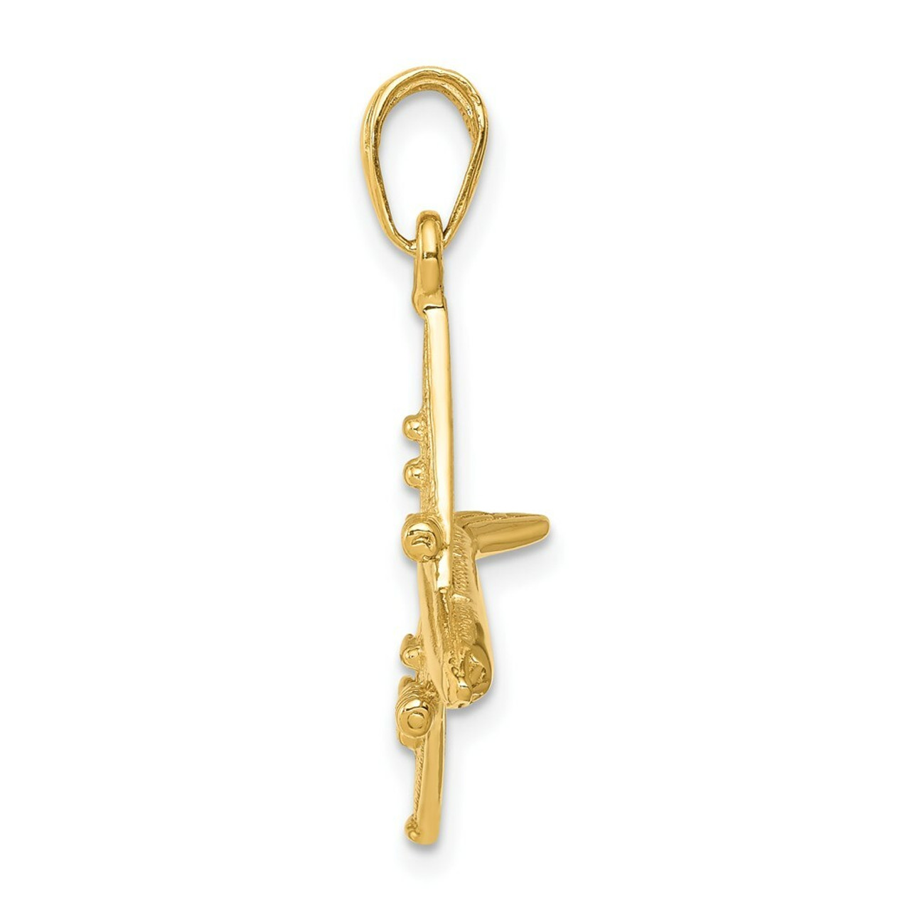 14K Yellow Gold 3-D Jet Pendant - (A84-489)