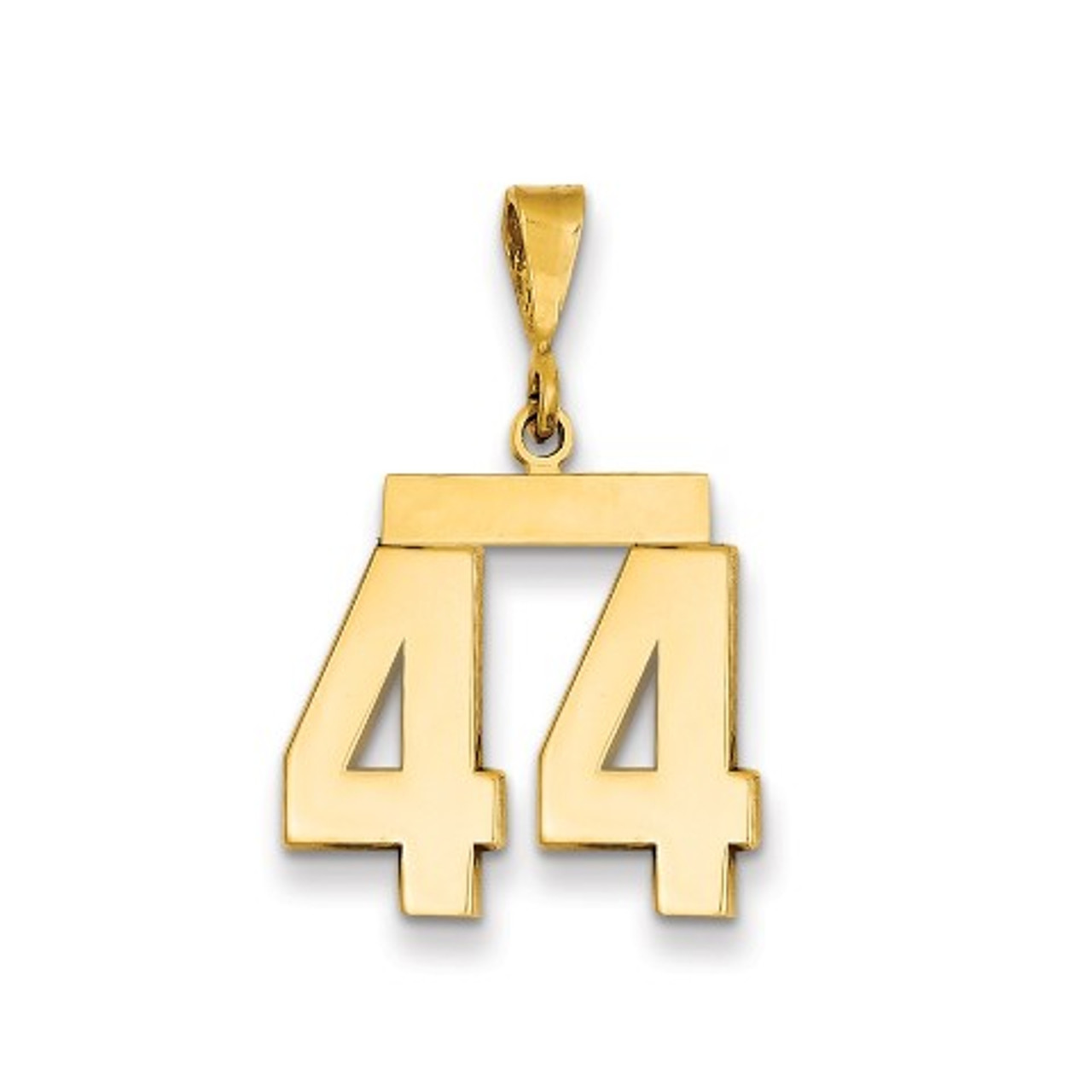 14k Yellow Gold Medium Polished Number 44 Charm - (A87-640)