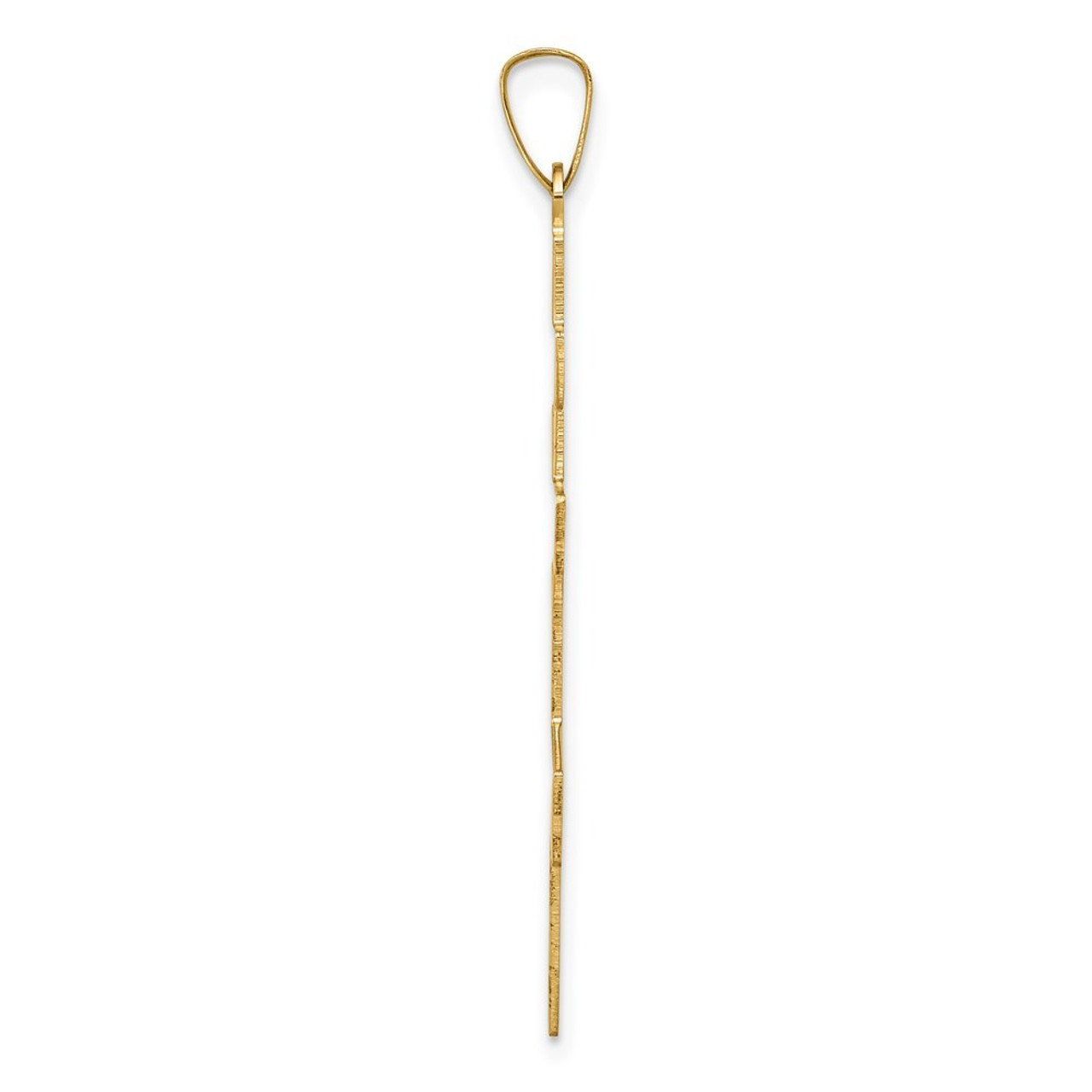 14K Yellow Gold Eastern Orthodox Cross Pendant 40mm length - (B11-648)