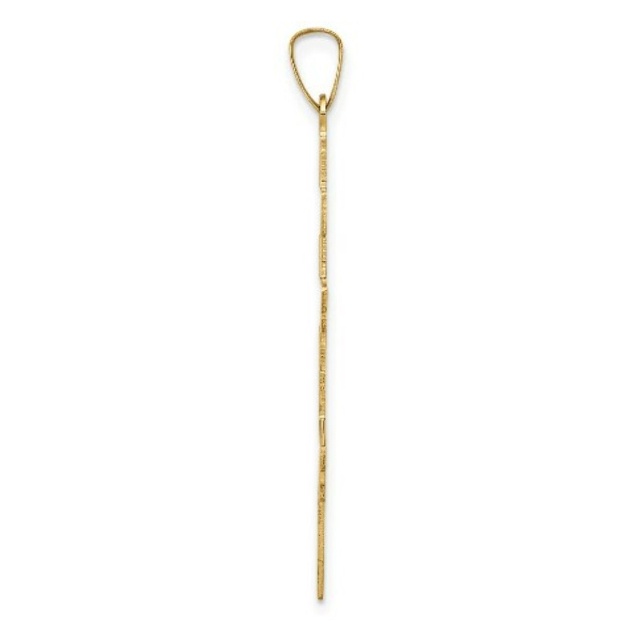 14K Yellow Gold Eastern Orthodox Cross Pendant 40mm length - (B11-648)