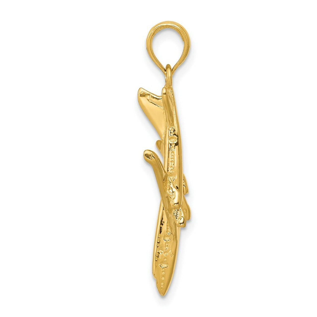 14K Yellow Gold 3-D Jet Pendant - (A84-460)