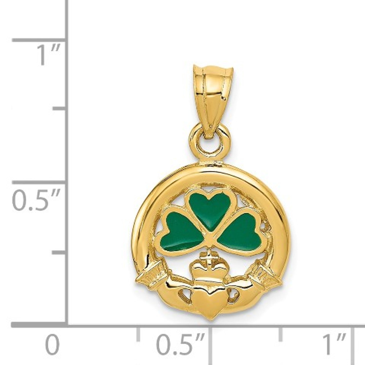 14K Yellow Gold Claddagh Charm Pendant from Roy Rose Jewelry