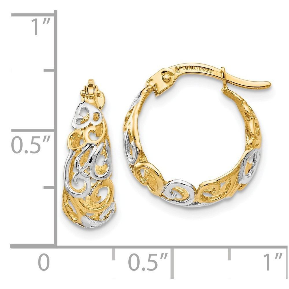 Leslie's 14K Two-tone Gold Earrings 16mm length - (B37-123) - Roy