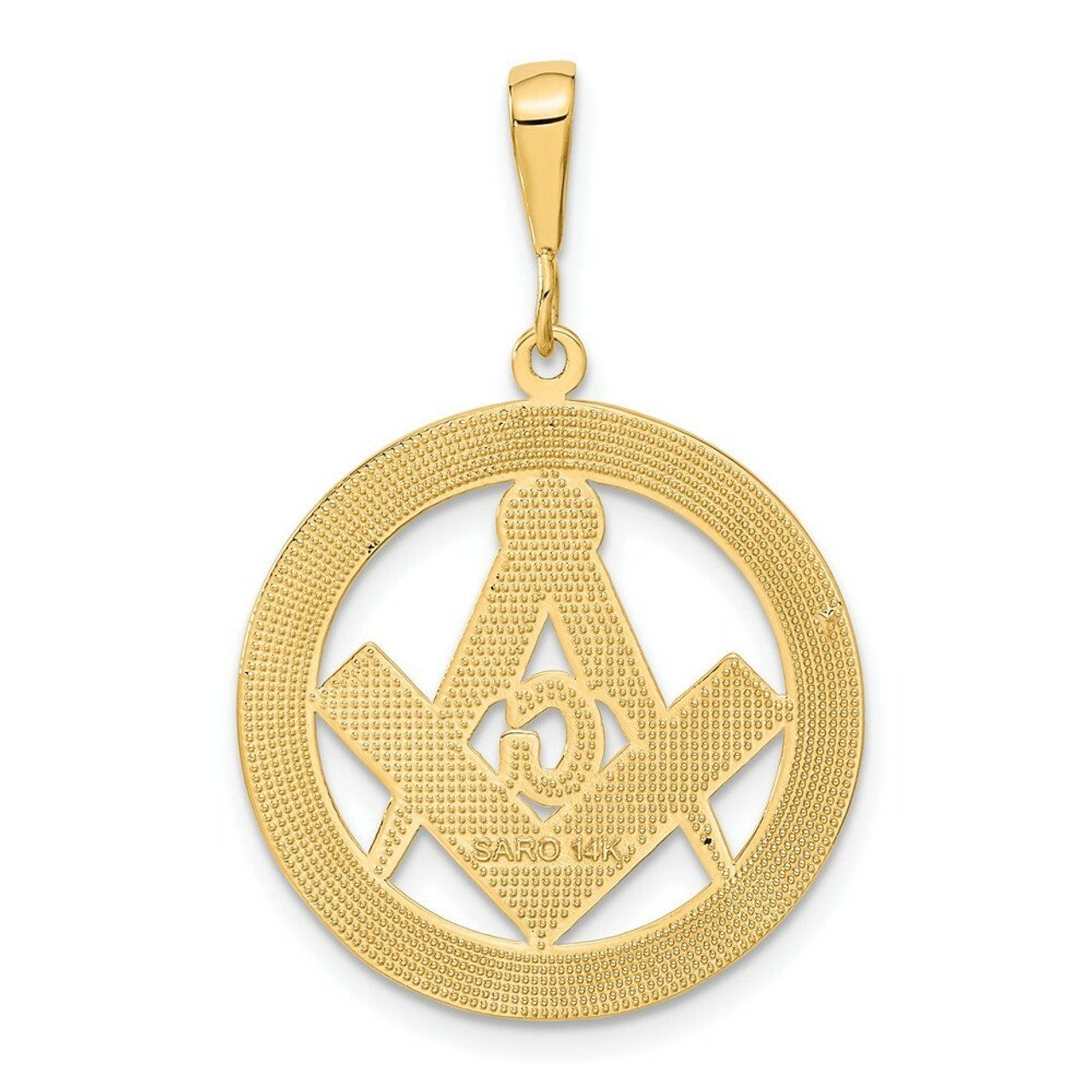 14K Yellow Gold Large Masonic Pendant - (A82-857)
