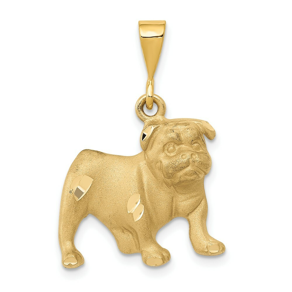 14K Yellow Gold Bulldog Pendant - (A83-705) - Roy Rose Jewelry