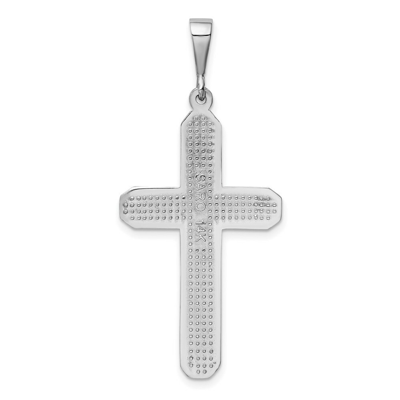 14K White Gold Cross Pendant 48mm length - (A83-958)
