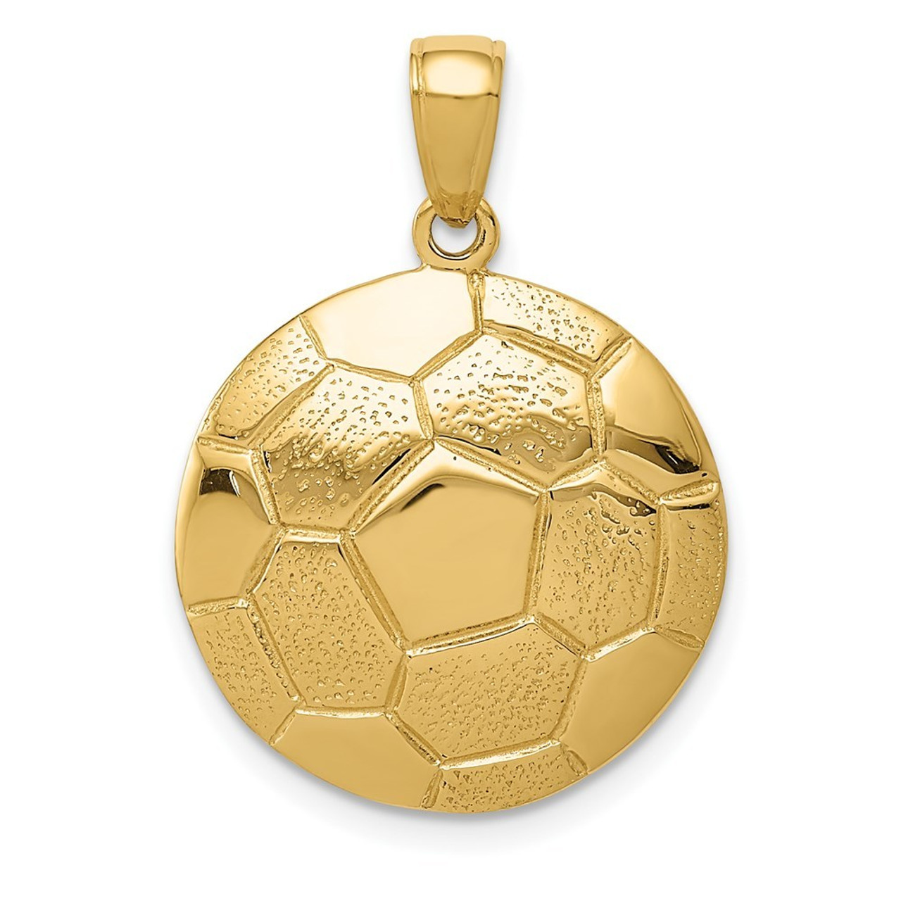 14K Yellow Gold Soccer Ball Pendant - (A85-310)