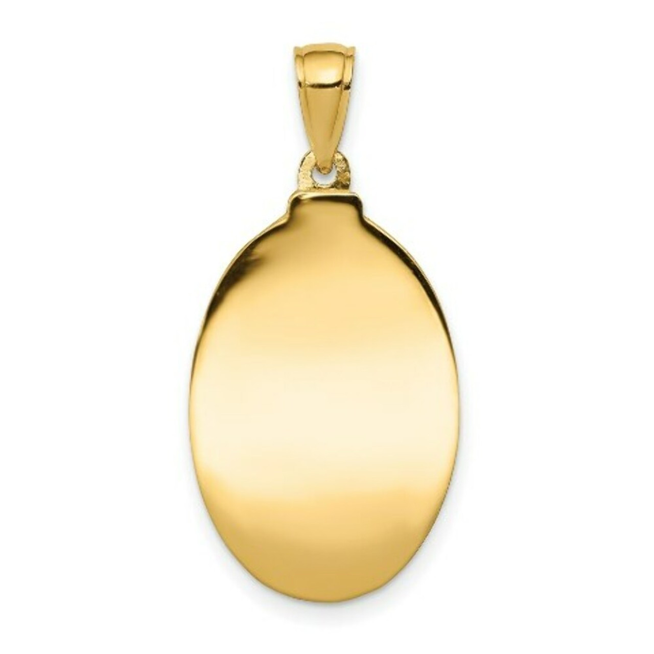 14K Yellow Gold Saint Anthony Oval Medal Pendant - (A85-835)