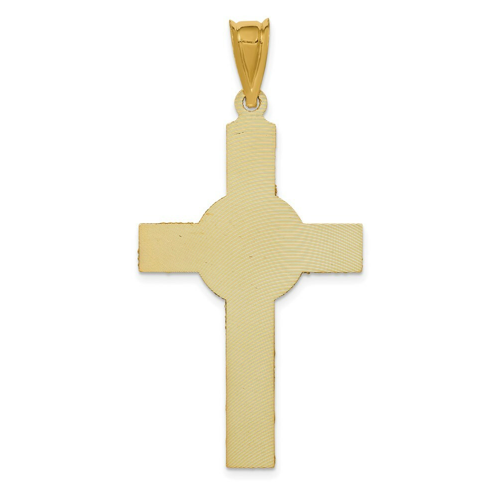 14K Yellow Gold and Rhodium Iona Crucifix Cross Pendant - (A85-849