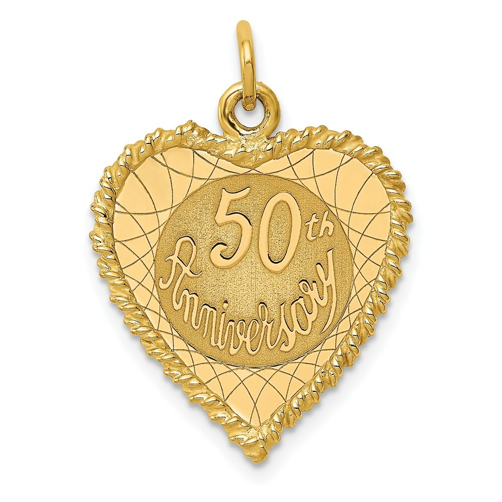 ラブカ　anniversary PE 14K Yellow Gold Happy 50th Anniversary Charm Pendant - (A98-567