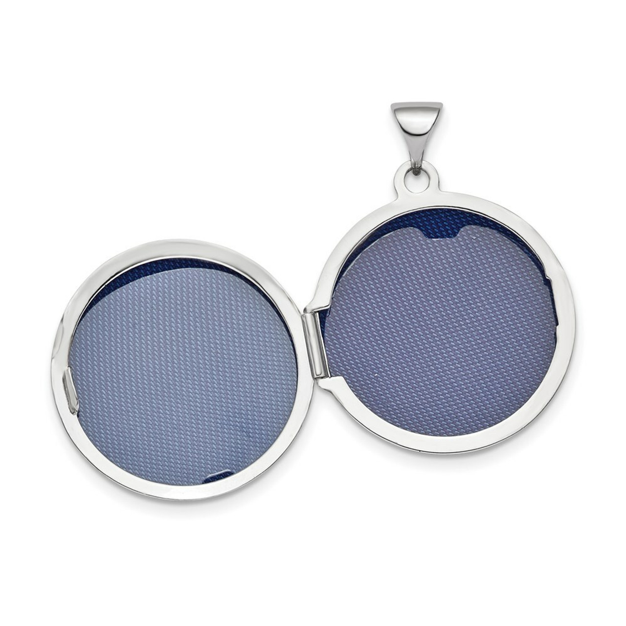 14k White Gold Polished Domed 20mm Round Locket - (A99-489)