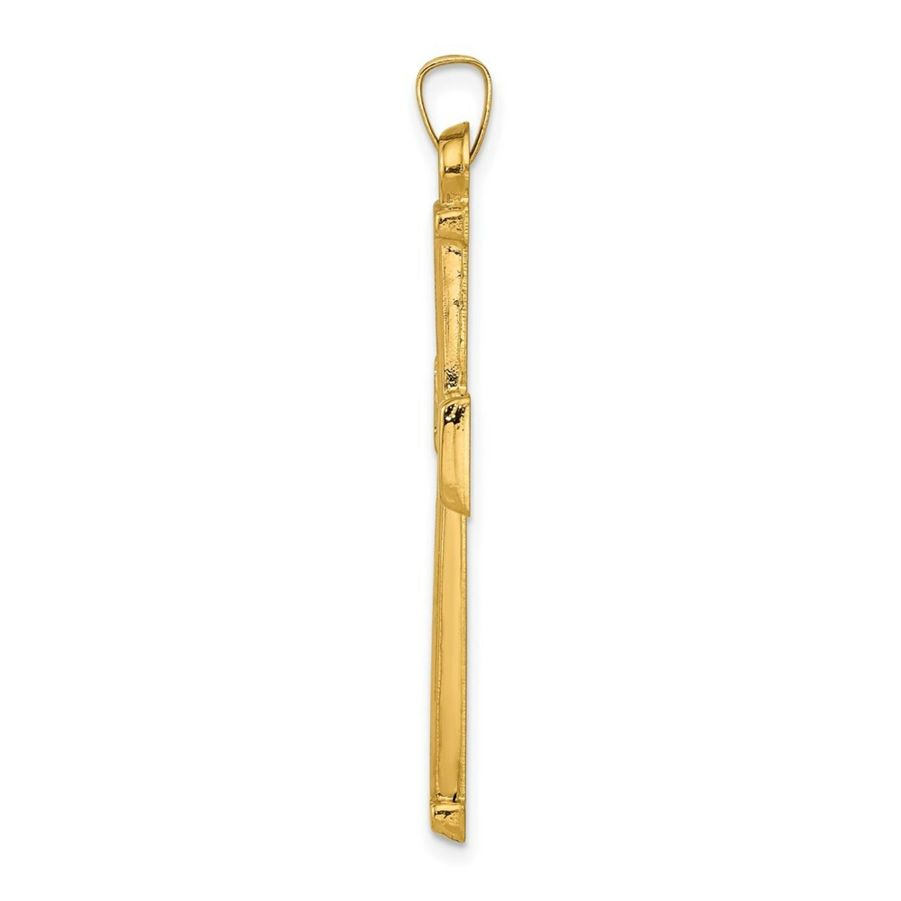 14K Yellow Gold Hollow Latin Cross Pendant - (B11-520)