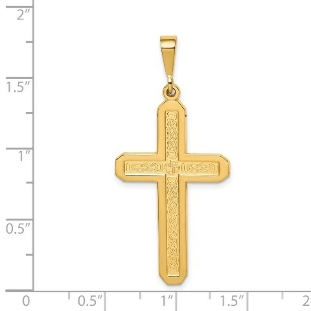 14K Yellow Gold Cross Pendant 48mm length - (A82-904) - Roy Rose