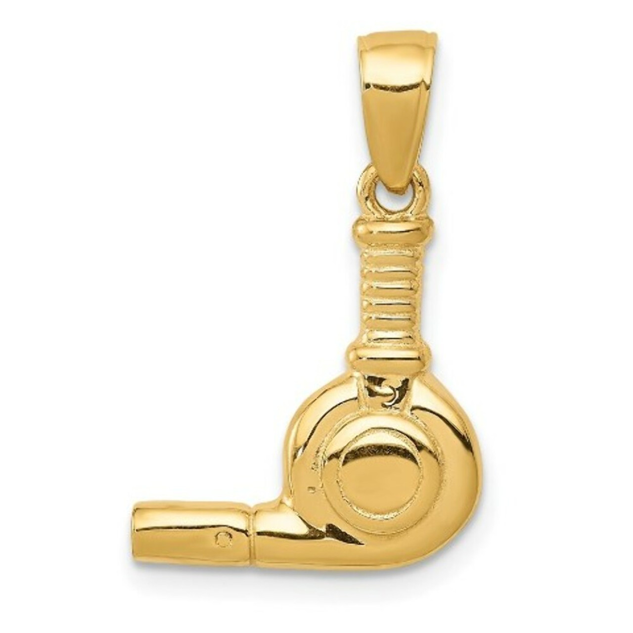 14K Yellow Gold 3-D Blow Dryer Pendant - (A83-126)