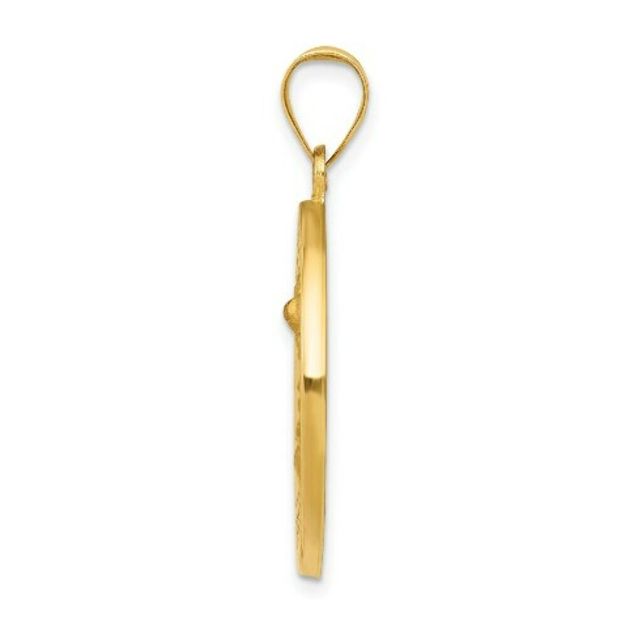 14K Yellow Gold Saint Michael Medal Pendant 22mm width - (A97-997)