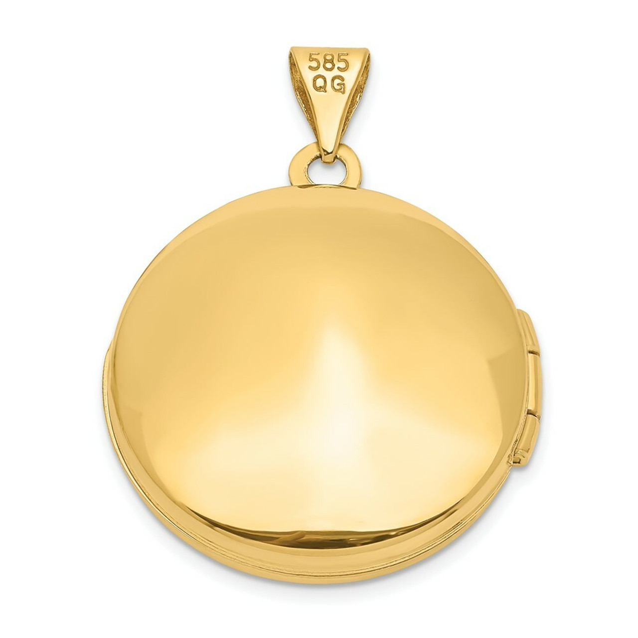 14K Yellow Gold 20mm Round Leaf Floral Locket 20x20mm - (A99-796)