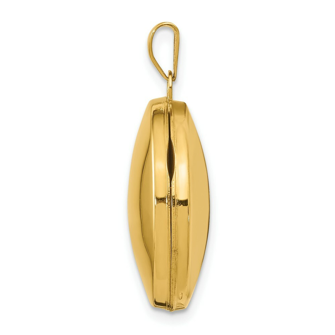 14K Yellow Gold 20mm Round Plain Domed Locket 28x21mm - (A99-892)