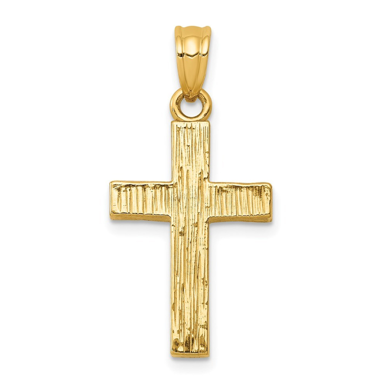 14K Yellow Gold Epoxy Latin Cross Pendant - (B11-628)
