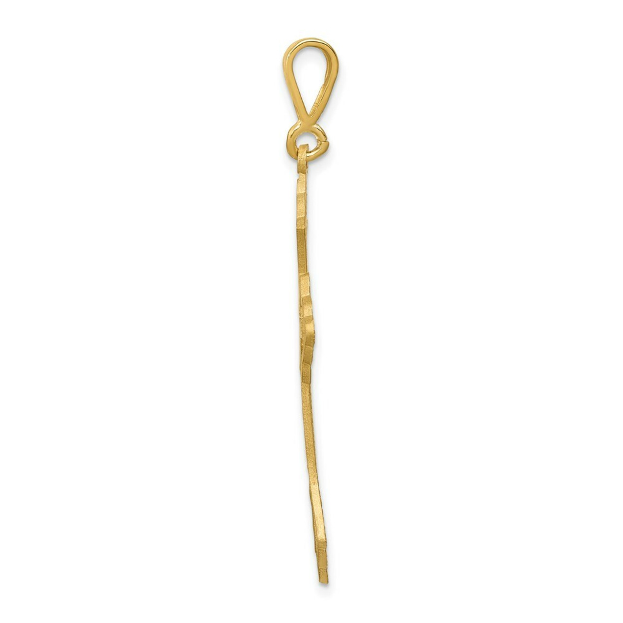 14K Yellow Gold Diamond-cut Celtic Cross Pendant - (A83-321)