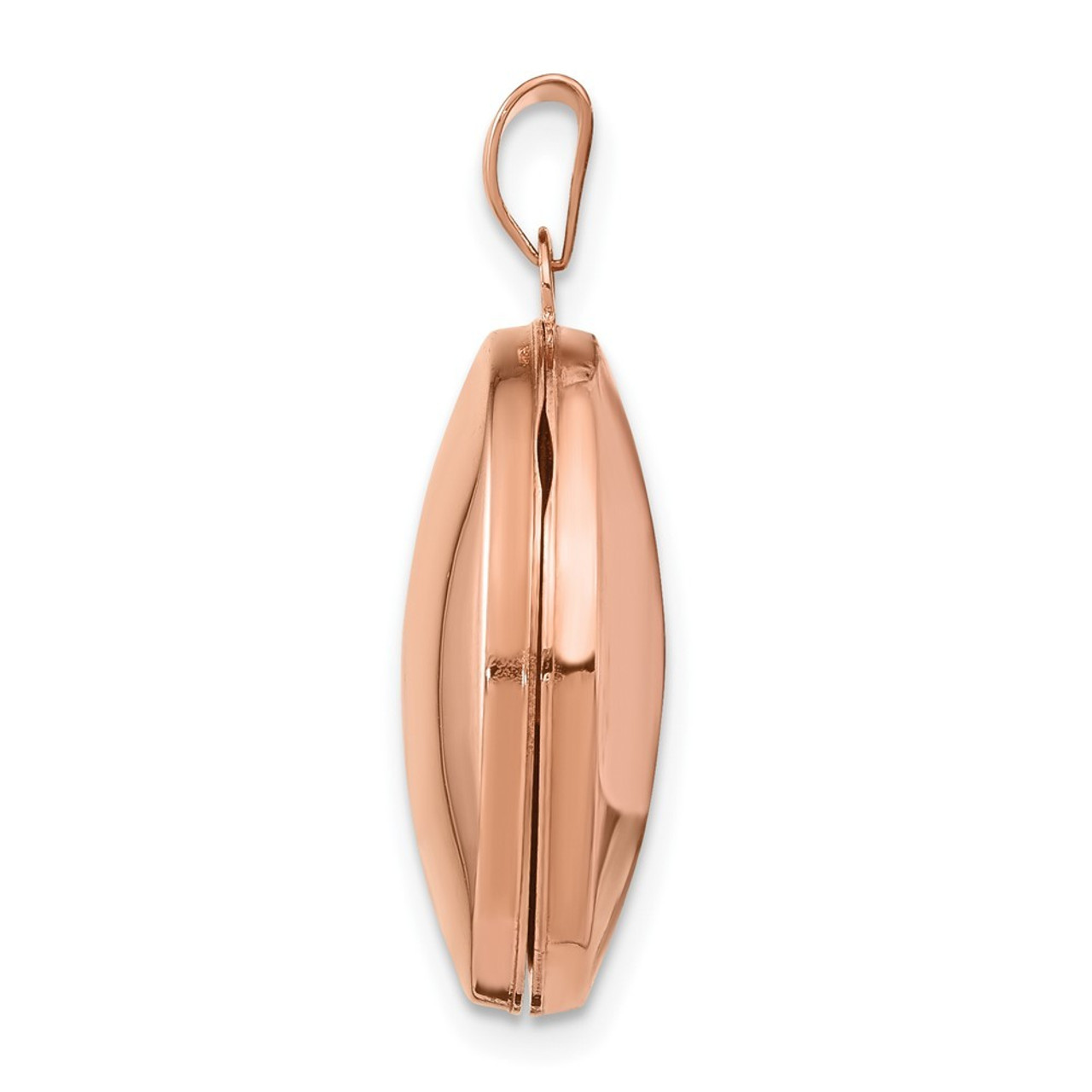 14K Rose Gold 20mm Round Plain Flat Locket - (A99-290)