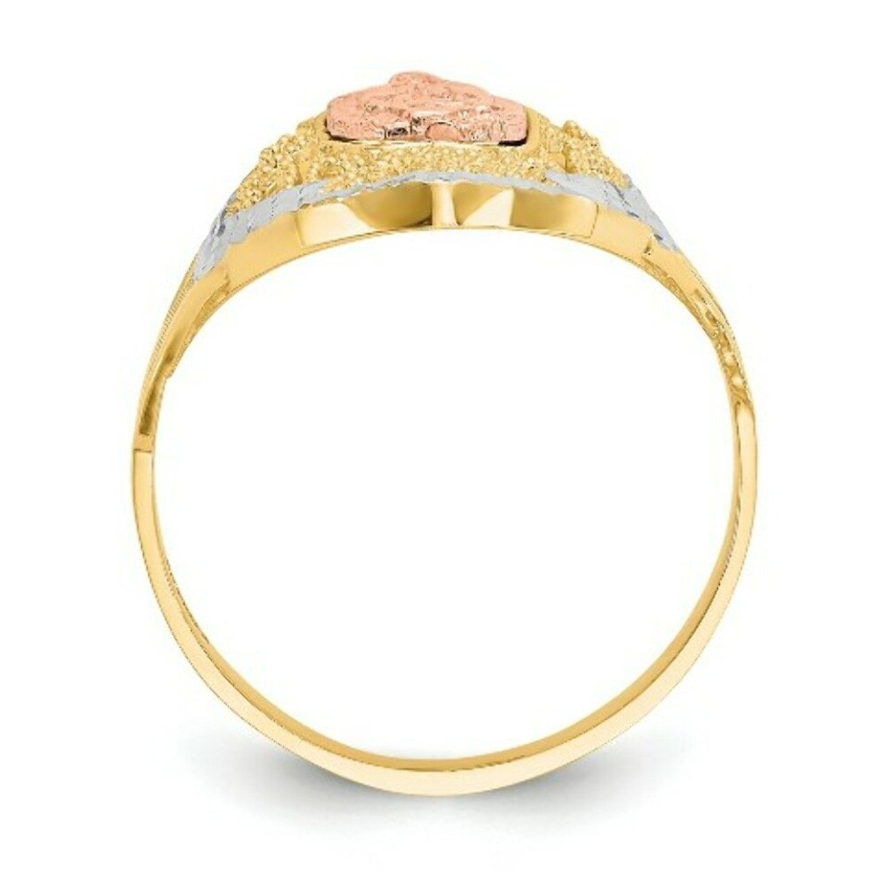 14K Yellow Gold Yellow & Rose Gold with Rhodium Filigree Guadalupe Ring - (B31-898)