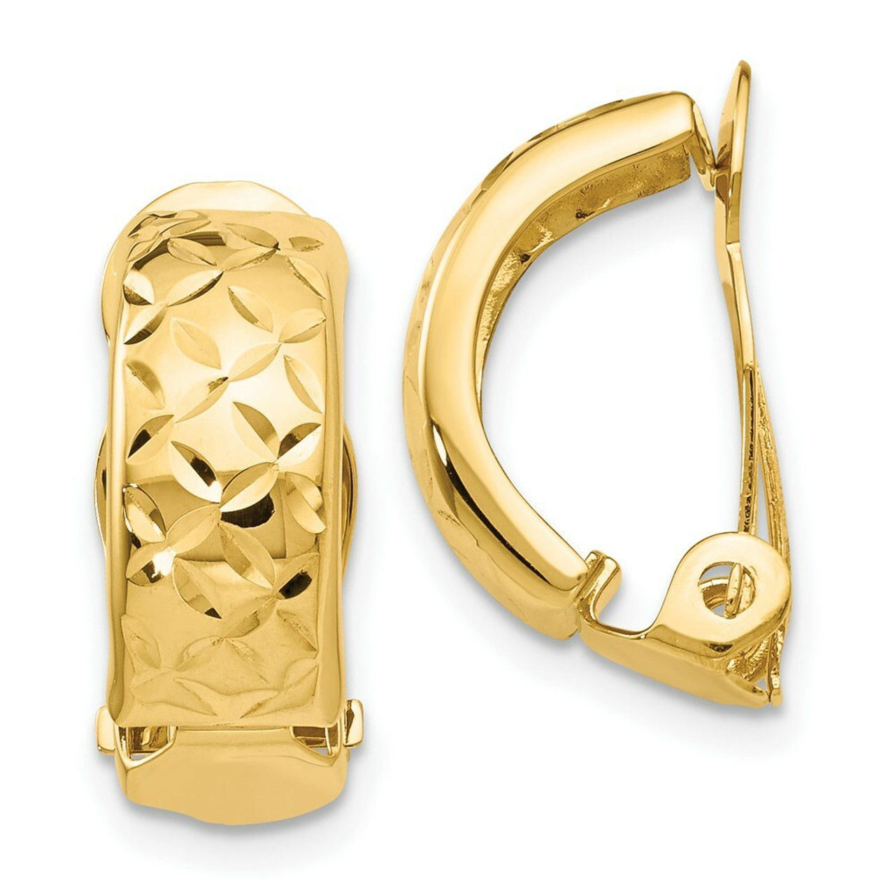 14K Yellow Gold Non-Pierced Earrings - (B44-184)