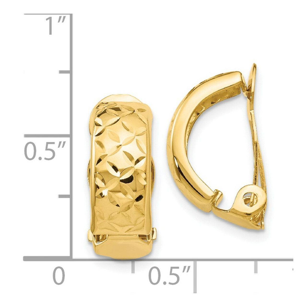 14K Yellow Gold Non-Pierced Earrings - (B44-184)