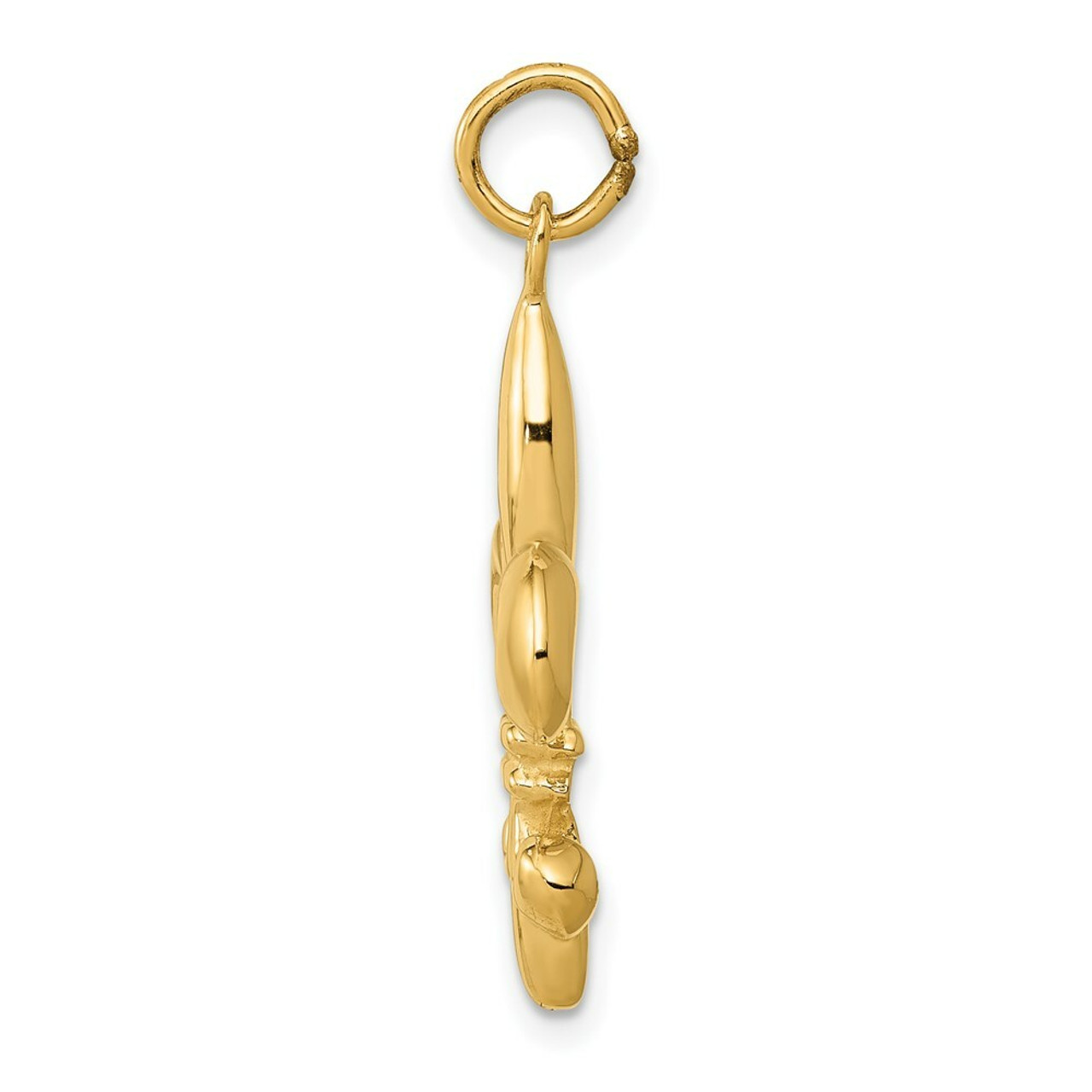 14K Yellow Gold Fleur de Lis Charm - (A82-539)
