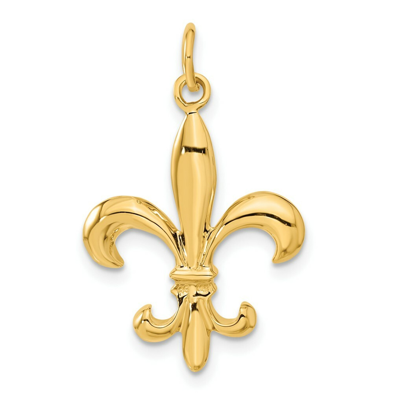 14K Yellow Gold Fleur de Lis Charm - (A82-539)