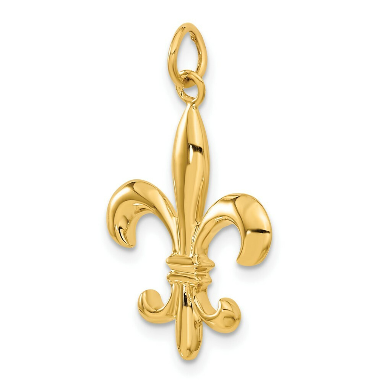 14K Yellow Gold Fleur de Lis Charm - (A82-539)
